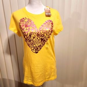 Arizona Yellow Pink Heart Happy Smile Wish Peace Top